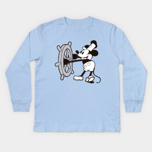 Steamboat Willie Kids Long Sleeve T-Shirt